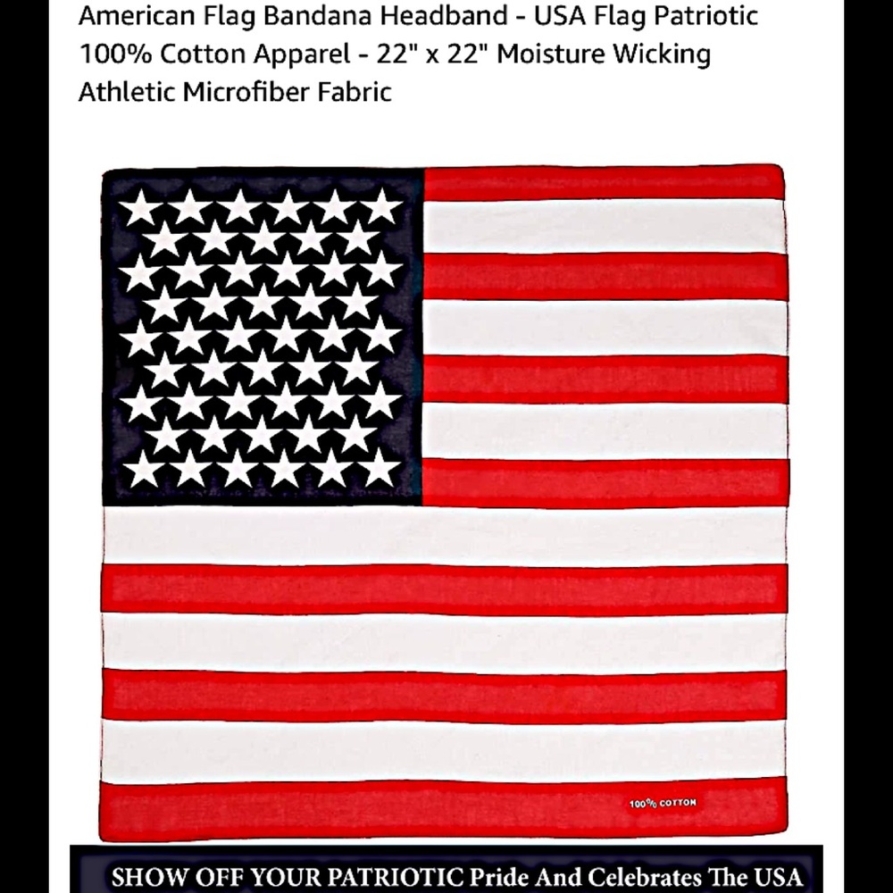 USA🇺🇸Red white and blue Multi functional scarf - Picture 4 of 8